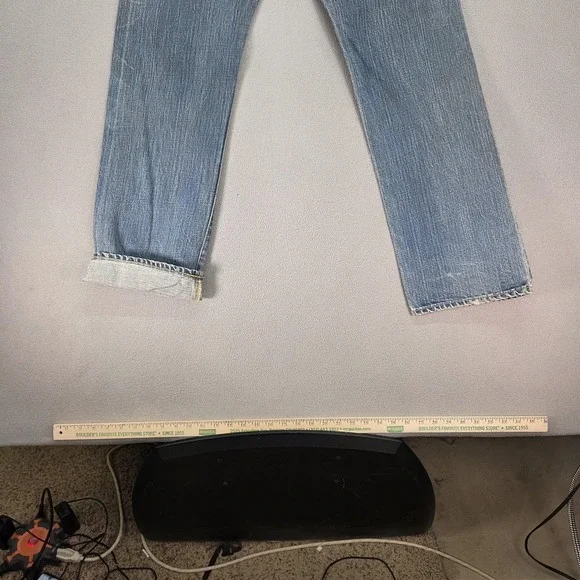 Japanese Selvedge Jeans Mens Whiskers Thrashed Justin Zip Fits 30x30 - Picture 4 of 15